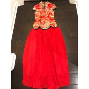 Traditional Chinese two-piece qipao